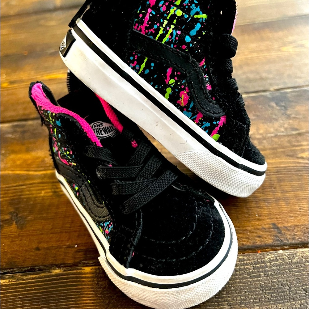 High top paint splatter baby vans